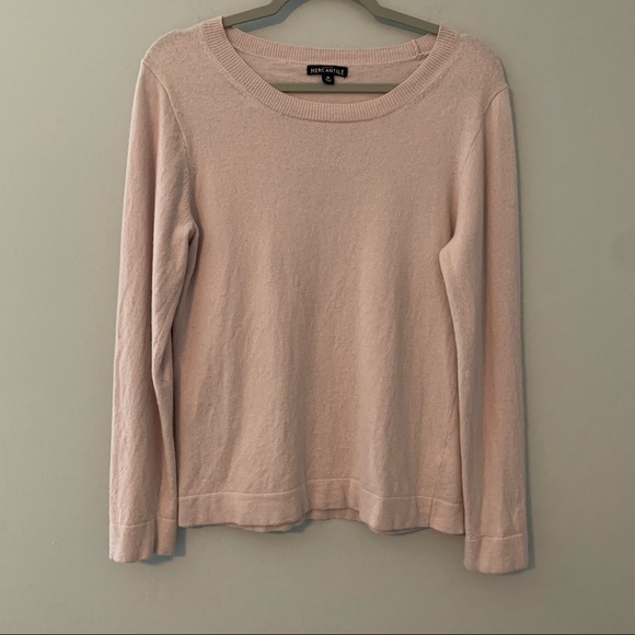 Women’s J. Crew Mercantile light pink wool blend pullover sweater size M - Picture 1 of 4